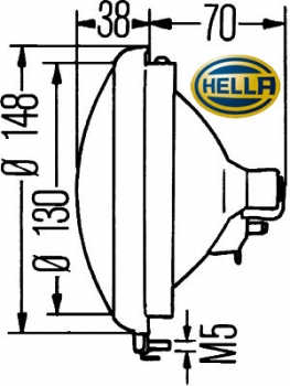 Preview: Hauptscheinwerfer-Einsatz Hella für Eicher, Fendt, Güldner, Kramer, MAN